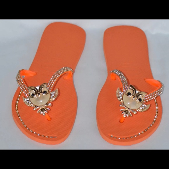 NEW! Havaianas Orange Owl  39/40 US 9/10 Flip-Flop - Picture 3 of 6